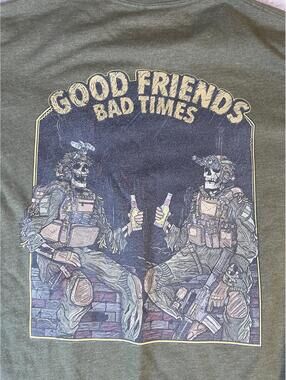 Phaseline.Co Large Olive Green Graphic T-Shirt Men's Large